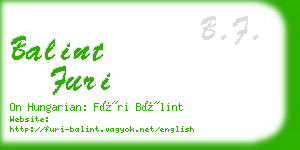 balint furi business card